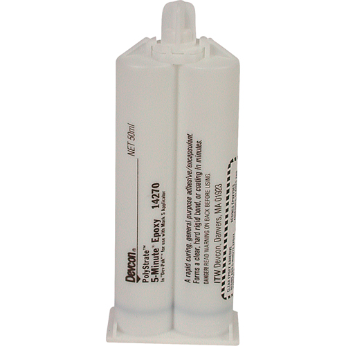Adh&eacute;sif 5 minutes, 50 ml, Cartouche double, Deux composants, Transparent Quali-T-Solutions