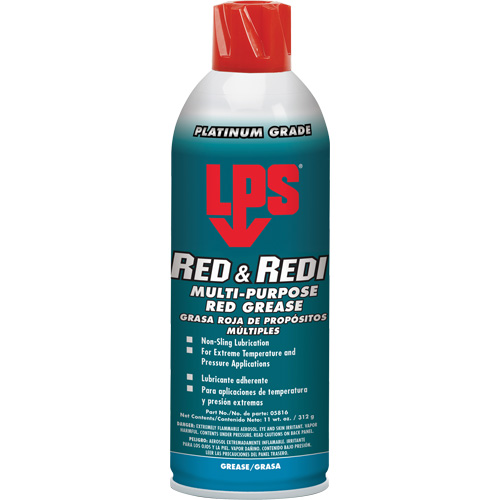 Red & Redi Multi-Purpose Red Grease, 16 oz., Aerosol Can Quali-T-Solutions