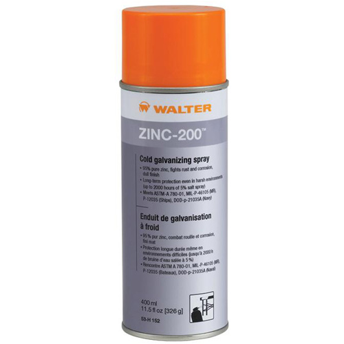 Enduit de galvanisation &agrave; froid Zinc-200, Canette a&eacute;rosol Quali-T-Solutions