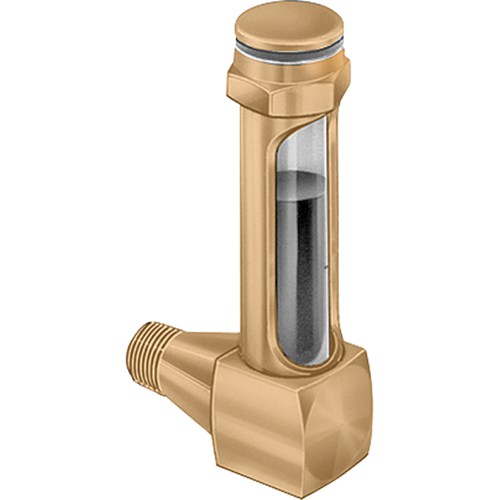 Brass Liquid Level Gauges - Short Elbow, Threaded, 1-15/16" L, 225°F (107.22° C) Quali-T-Solutions