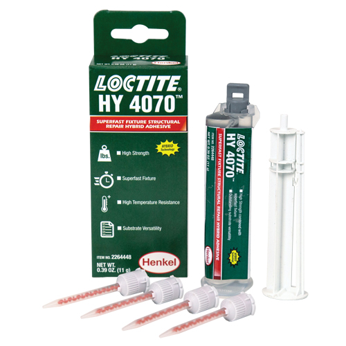 Adh&eacute;sif hybride pour r&eacute;parations structurales HY 4070, Deux composants, Cartouche double, 11 g, Blanc cass&eacute; Quali-T-Solutions