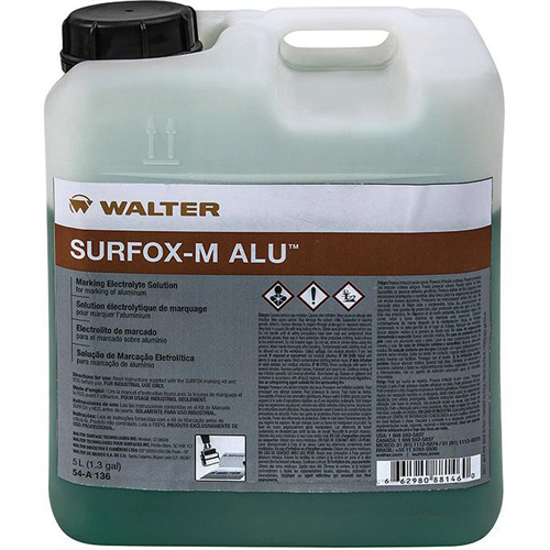 Solution &eacute;lectrolytique de marquage sur l'aluminium Surfox-M Quali-T-Solutions