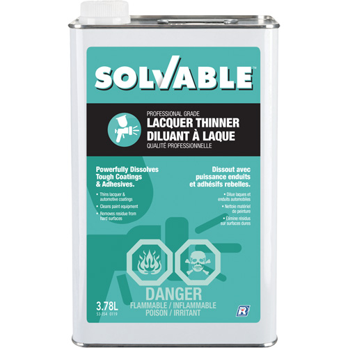 Diluant &agrave; lacque de calibre professionnel, Bidon rectangulaire, 3,78 L Quali-T-Solutions