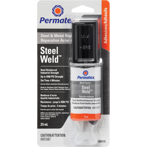Steel Weld Epoxy, 25 ml, Syringe, Two-Part, Grey Quali-T-Solutions