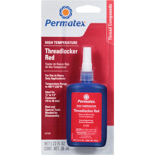 High Temperature Threadlocker, Red, High, 36 ml, Bottle Quali-T-Solutions