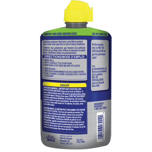 Lubrifiant sec pour chaîne de v&eacute;lo, Bouteille Quali-T-Solutions