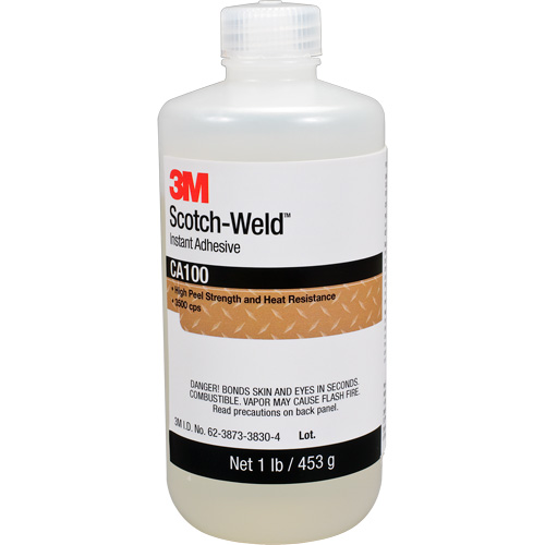 Adh&eacute;sif instantan&eacute; CA100 Scotch-Weld, Blanc cass&eacute;, Bouteille, 1 lb Quali-T-Solutions