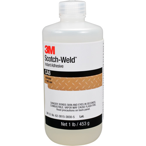 Adh&eacute;sif instantan&eacute; CA8 Scotch-Weld, Transparent, Bouteille, 1 lb Quali-T-Solutions