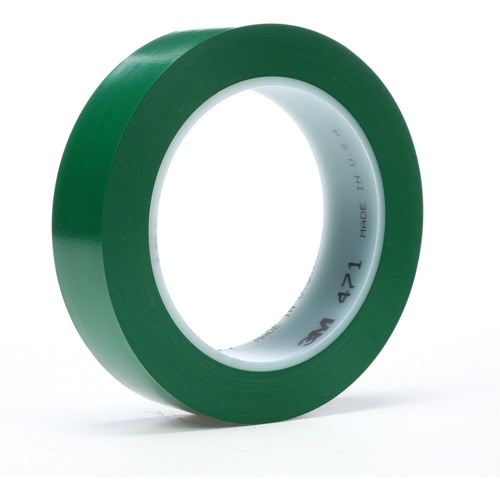 Ruban en vinyle 471, 19 mm (3/4") la x 32,9 m (108') lo, 5,2 mils, Vert Quali-T-Solutions