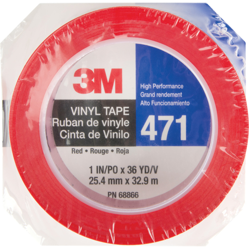 471 Vinyl Tape, 25.4 mm (1") W x 32.9 m (108') L, 5.3 mils, Red Quali-T-Solutions