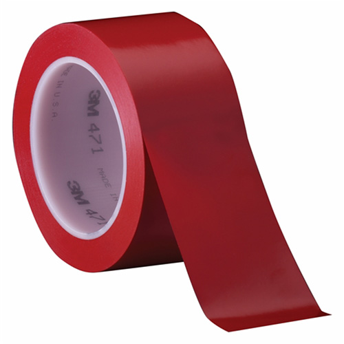 471 Vinyl Tape, 102 mm (4") W x 32.9 m (108') L, 5.2 mils, Red Quali-T-Solutions