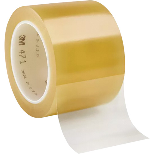 471 Vinyl Tape, 76.2 mm (3") W x 32.9 m (108') L, 5.2 mils, Clear Quali-T-Solutions