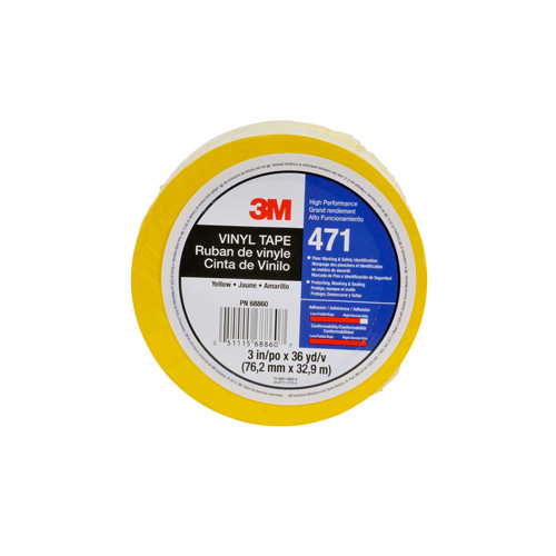 471 Vinyl Tape, 12 mm (1/2") W x 32.9 m (108') L, 5.2 mils, Yellow Quali-T-Solutions