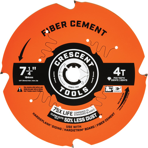 Lame de scie circulaire, 7-1/4", 4 dents, Pour B&eacute;ton Quali-T-Solutions