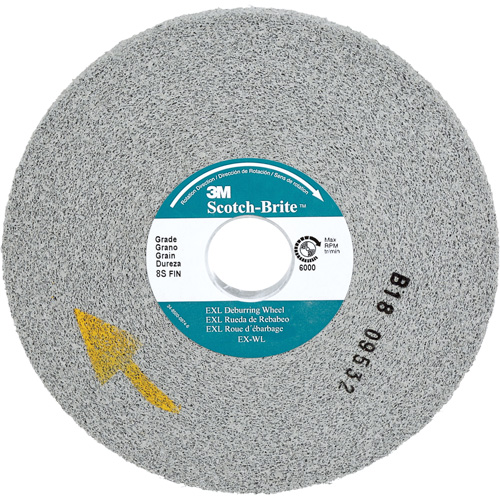 Scotch-Brite EXL Deburring Wheel, 6" x 1/2", 1" Arbor, Aluminum Oxide Quali-T-Solutions