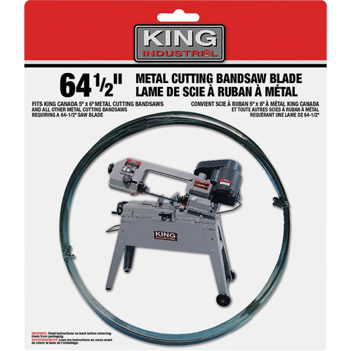 Bandsaw Metal Blade, Carbon Steel, 64-1/2" L x 1/2" W x 0.025" Thick, 24 TPI Quali-T-Solutions