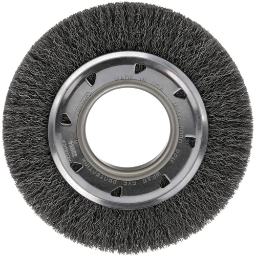 Crimped Wire Wheel Brush - Medium Face, 4-1/4" Dia., 0.012 Fill, 2" Arbor Quali-T-Solutions
