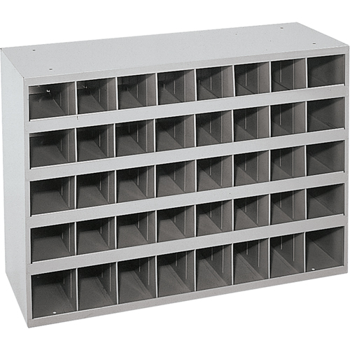 Steel Storage Bin Cabinet, 33-3/4" W x 12" D x 23-7/8" H, Grey Quali-T-Solutions