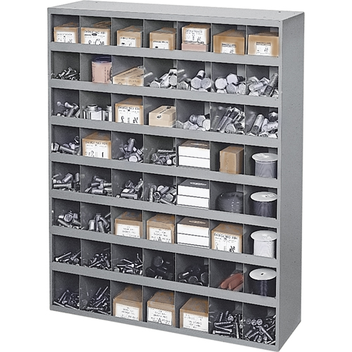 Steel Storage Bin Cabinet, 33-3/4" W x 12" D x 42" H, Grey Quali-T-Solutions