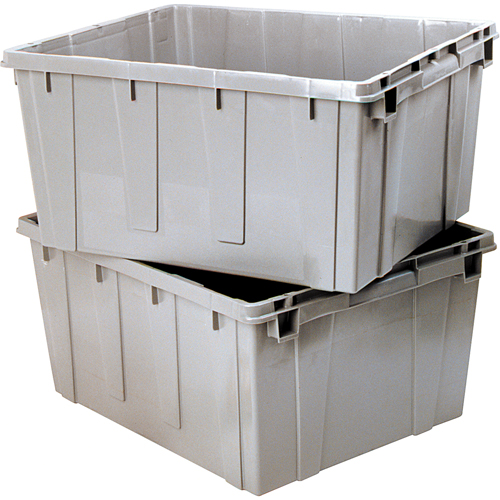 Contenant emboîtable, 21,1" la x 17,7" p x 12" h, Gris Quali-T-Solutions