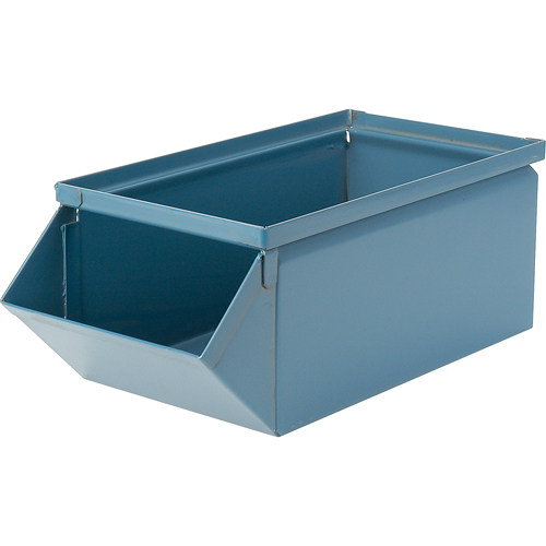 Bac en acier, Cap. 100 lb, 12" la x 20-1/2" p x 9-1/2" h, Bleu Quali-T-Solutions