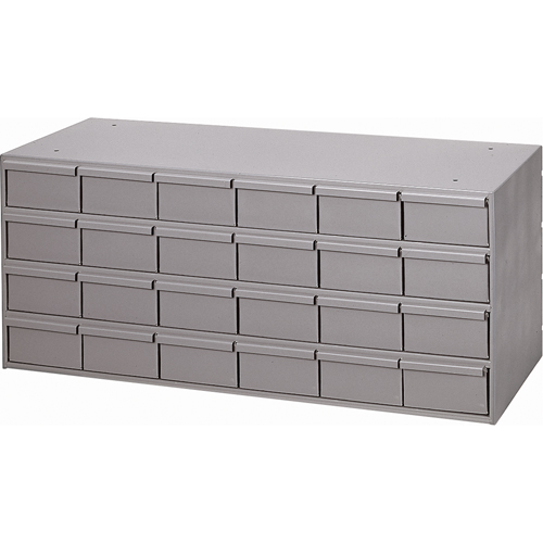 Industrial Drawer Cabinets, 24 Drawers, 33-3/4" W x 11-5/8" D x 14-3/8" H, Grey Quali-T-Solutions