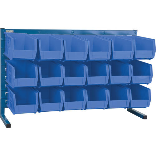 Louvered Rack with Bins, 18 Bins, 8-1/4" W x 36" D x 22" H Quali-T-Solutions