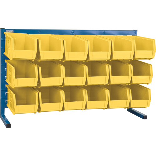 Louvered Rack with Bins, 18 Bins, 36" W x 8-1/4" D x 22" H Quali-T-Solutions