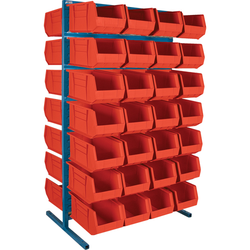 Double-Sided Stationary Bin Rack, 36" W x 24" D x 61" H, 56 Bins Quali-T-Solutions