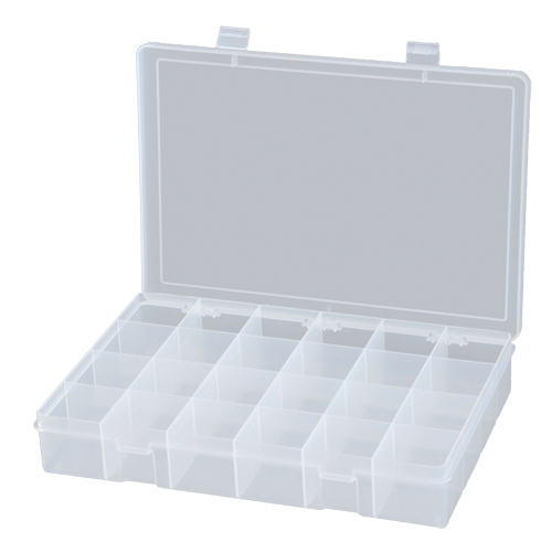 Compact Polypropylene Compartment Cases, 13-1/8" W x 9" D x 2-5/16" H, 24 Compartments Quali-T-Solutions