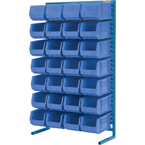 Support stationnaire pour bacs &agrave; un c&ocirc;t&eacute;, 36" la x 12" p x 61" h, 28 bacs Quali-T-Solutions