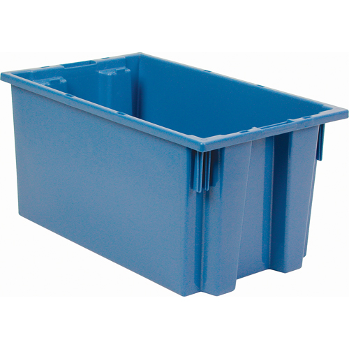 Stack & Nest Totes, 9" x 18" x 11", Blue Quali-T-Solutions