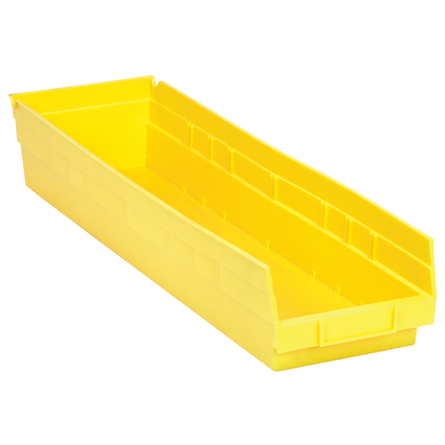 Shelf Bins, 6-5/8" W x 4" H x 23-5/8" D, Yellow, 50 lbs. Capacity Quali-T-Solutions