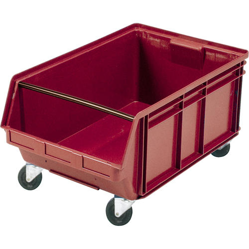Mobile Giant Stacking Bin, 11-7/8" H x 18-3/8" W x 29" D, 150 lbs. Capacity, Red Quali-T-Solutions