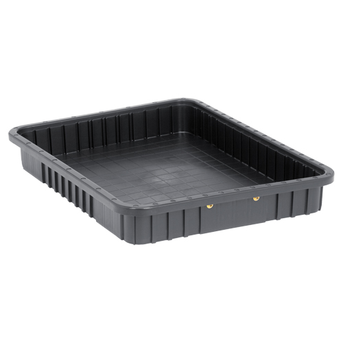 Conductive Dividable Grid Containers, Polypropylene, 17-1/2" W x 22-1/2" D x 3" H, Black Quali-T-Solutions