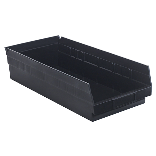 Bac pour &eacute;tag&egrave;re &eacute;conomique, 8-3/8" la, 4" h x 17-7/8" p, Noir Quali-T-Solutions