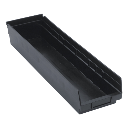 Bac pour &eacute;tag&egrave;re &eacute;conomique, 6-5/8" la, 4" h x 23-5/8" p, Noir Quali-T-Solutions