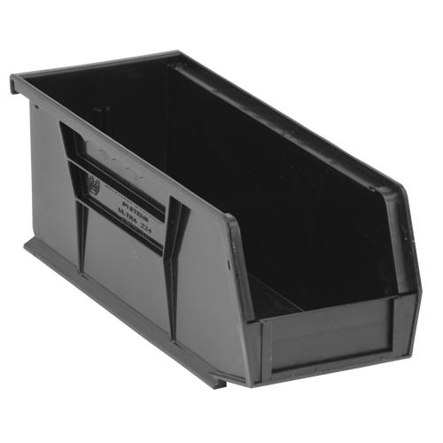 Environmentally Friendly Recycled Bin, 4.125"/3-3/16" W x 3-3/4" H x 10-7/8"/10.875" D, Black Quali-T-Solutions