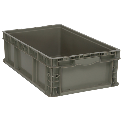 Contenant pliable et empilable, 15" la x 24" p x 7,5" h, Gris Quali-T-Solutions