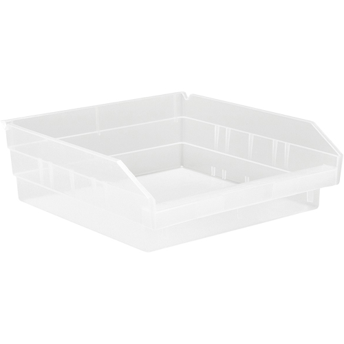 Bacs de rangement pour tablettes, 11-1/8" la x 4" H x 11-5/8" p, Transparent, Capacit&eacute; 30 lb Quali-T-Solutions