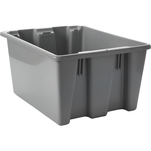 Caisse-palette empilable et emboîtable, 10" x 15,5" x 19,5", Gris Quali-T-Solutions