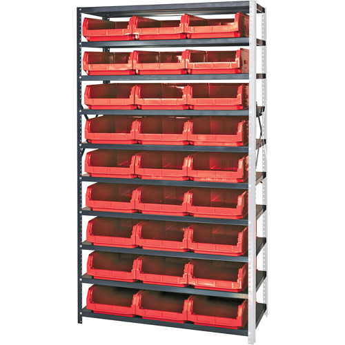 Shelving Unit with Stacking Bins, Steel, Magnum Bin, 650 lbs. Capacity, 42" W x 76" H Quali-T-Solutions