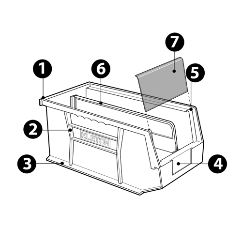 Bac empilable & &agrave; suspendre, 4-1/8" la, 3" h x 5-3/8" p, Bleu Quali-T-Solutions