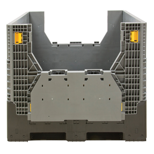 Collapsible Bulk Container, 47.2" L x 39.4" W x 39.4" H, Grey Quali-T-Solutions