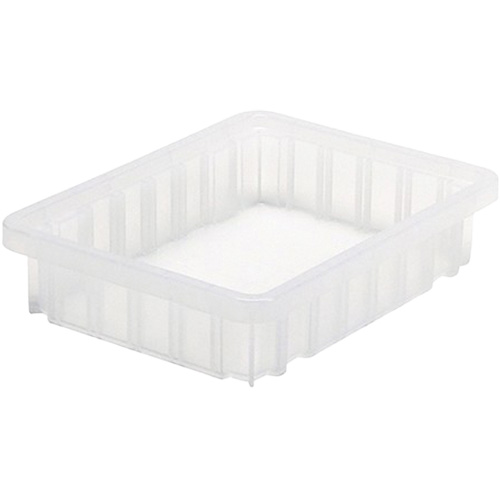 Divider Box&reg; Container, Plastic, 10.875" W x 8.25" D x 2.5" H, Clear Quali-T-Solutions