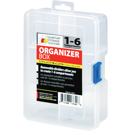 Boîte &agrave; compartiments en plastique, 4,75" la x 6,75" p x 2,25" h, 6 compartiments Quali-T-Solutions