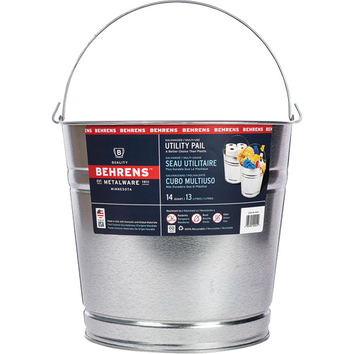Seau, Acier galvanis&eacute;, 13 L Quali-T-Solutions