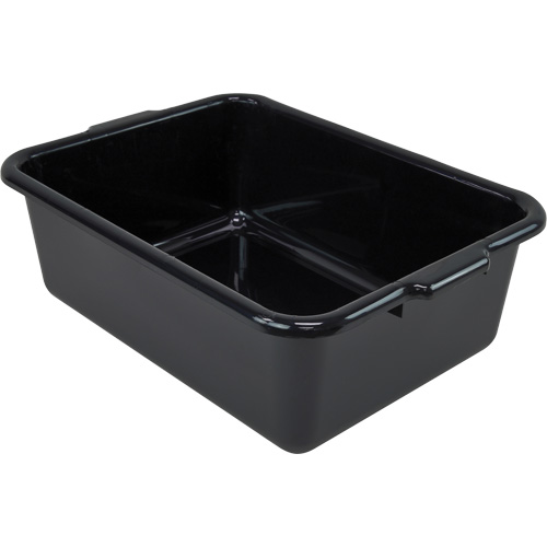 Bac d'entreposage tout usage &agrave; fond plat, 7" ha x 15" p x 21" lo, Plastique, Noir Quali-T-Solutions