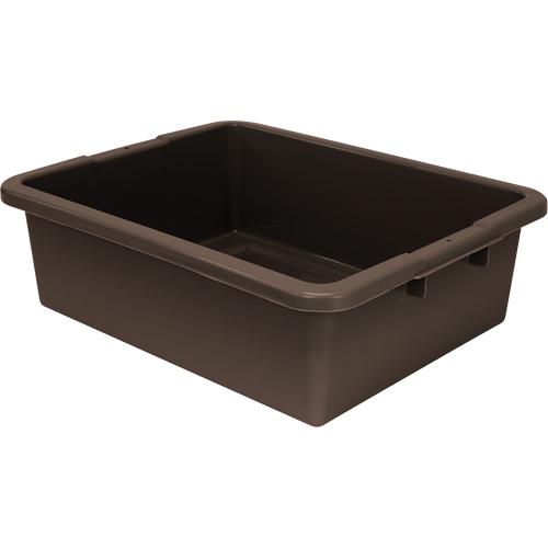 All-Purpose Ribbed-Bottom Storage Tub, 7" H x 17" D x 22" L, Plastic, Brown Quali-T-Solutions