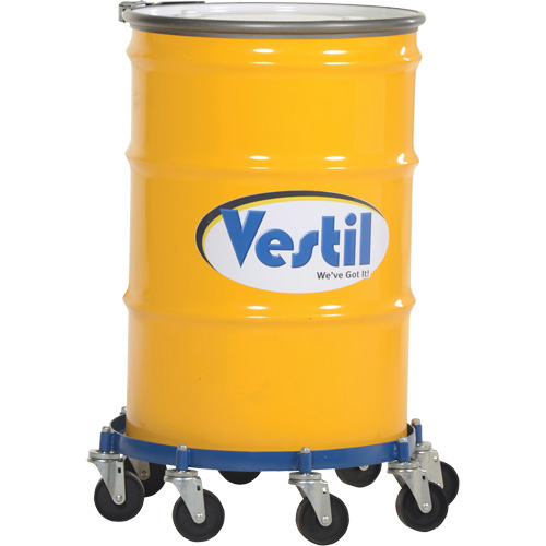 Octagon Drum Dolly, Steel, 2000 lbs. Capacity, 27-1/16" Diameter, Cast Iron Casters Quali-T-Solutions
